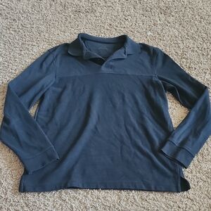 Mens Size S Van Heusen Navy Long Sleeve Polo Shirt